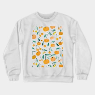 Watercolor cherries pattern - yellow and green Crewneck Sweatshirt